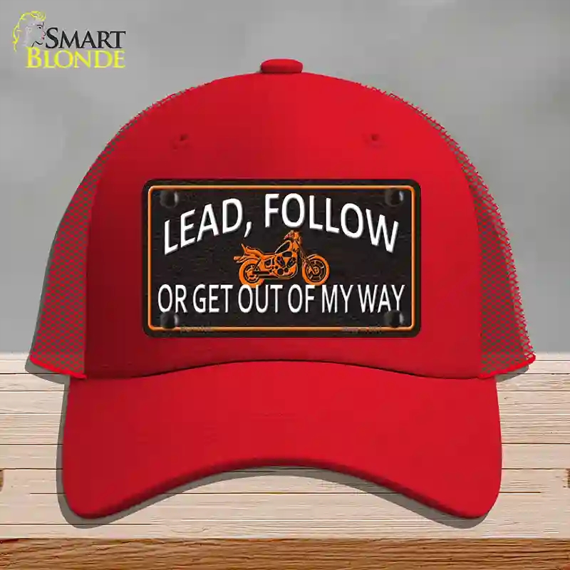 HAT17-MLP-11667 Lead Follow Novelty License Plate Hat, Mesh - Red