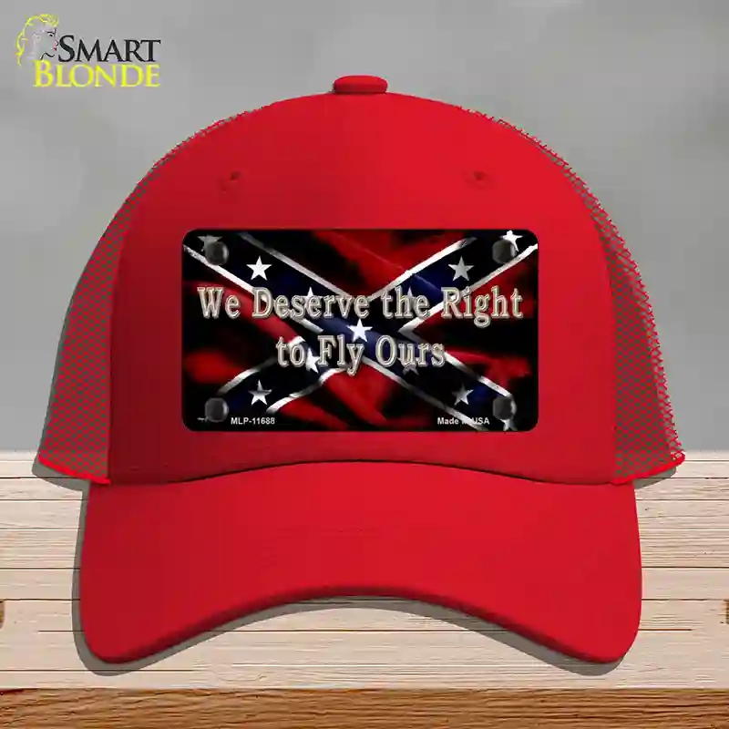 HAT17-MLP-11688 We Deserve the Right Novelty License Plate Hat, Mesh - Red