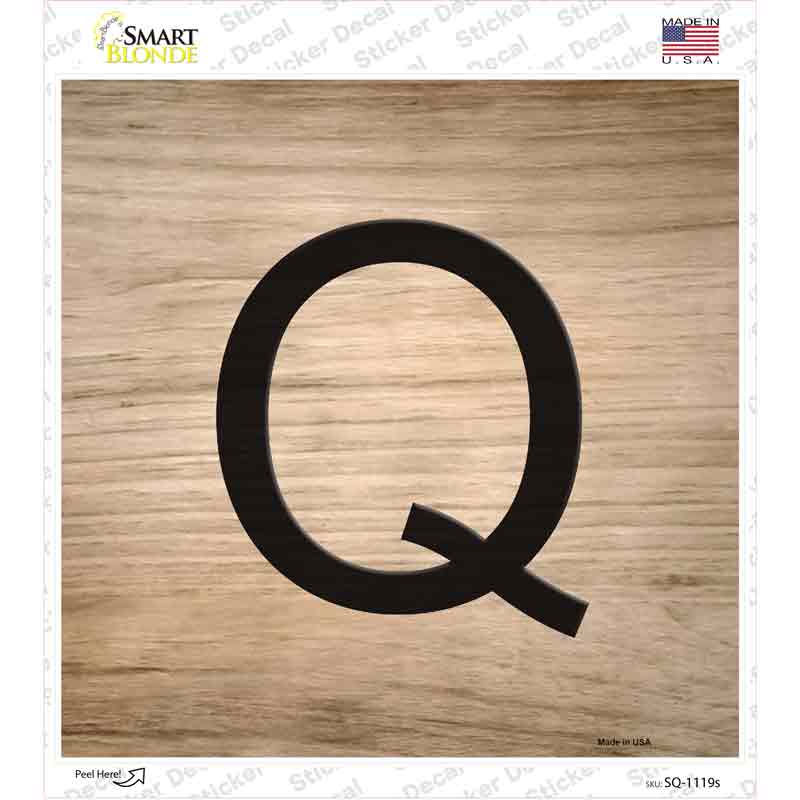 SQ-1119s-M Q Letter Tile Novelty Square Sticker Decal, Medium