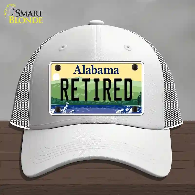 HAT19-MLP-10002 Retired Alabama Novelty License Plate Hat, Mesh - White