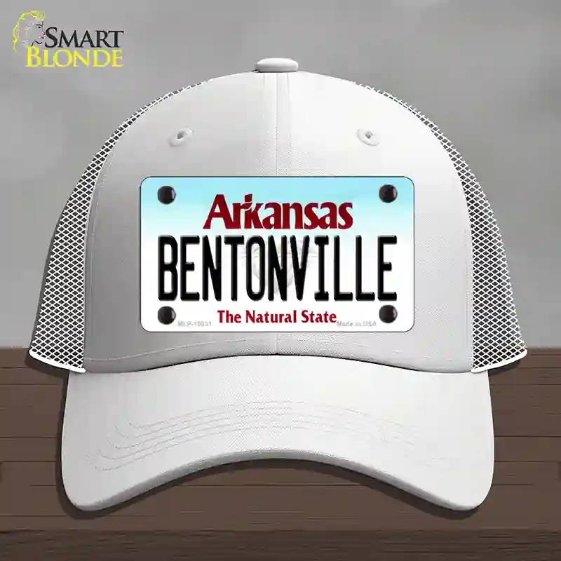 HAT19-MLP-10031 Bentonville Arkansas Novelty License Plate Hat, Mesh - White