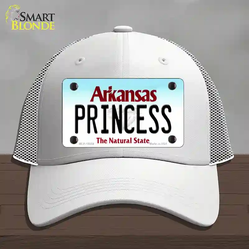 HAT19-MLP-10054 Princess Arkansas Novelty License Plate Hat, Mesh - White