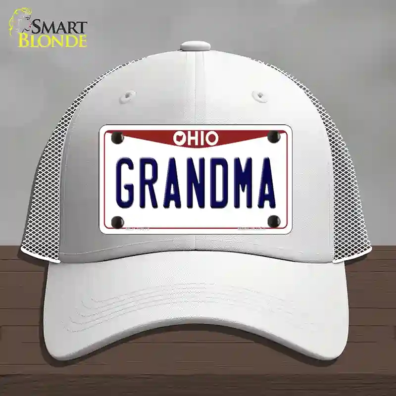 HAT19-MLP-10078 Grandma Ohio Novelty License Plate Hat, Mesh - White