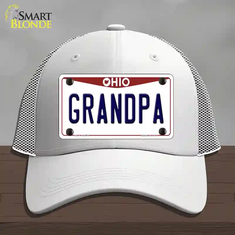 HAT19-MLP-10079 Grandpa Ohio Novelty License Plate Hat, Mesh - White