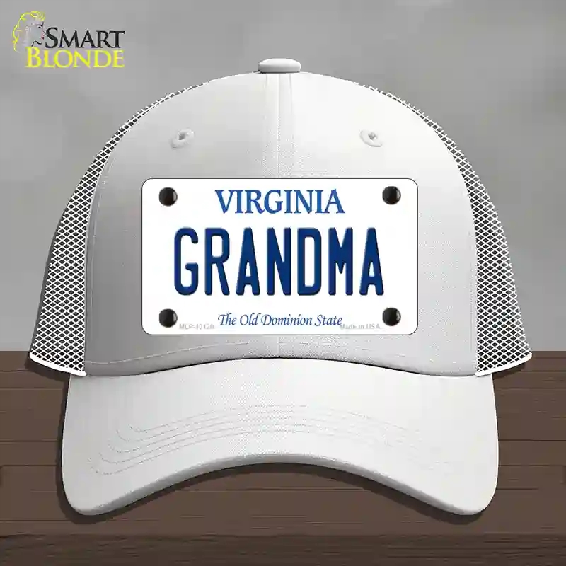 HAT19-MLP-10120 Grandma Virginia Novelty License Plate Hat, Mesh - White