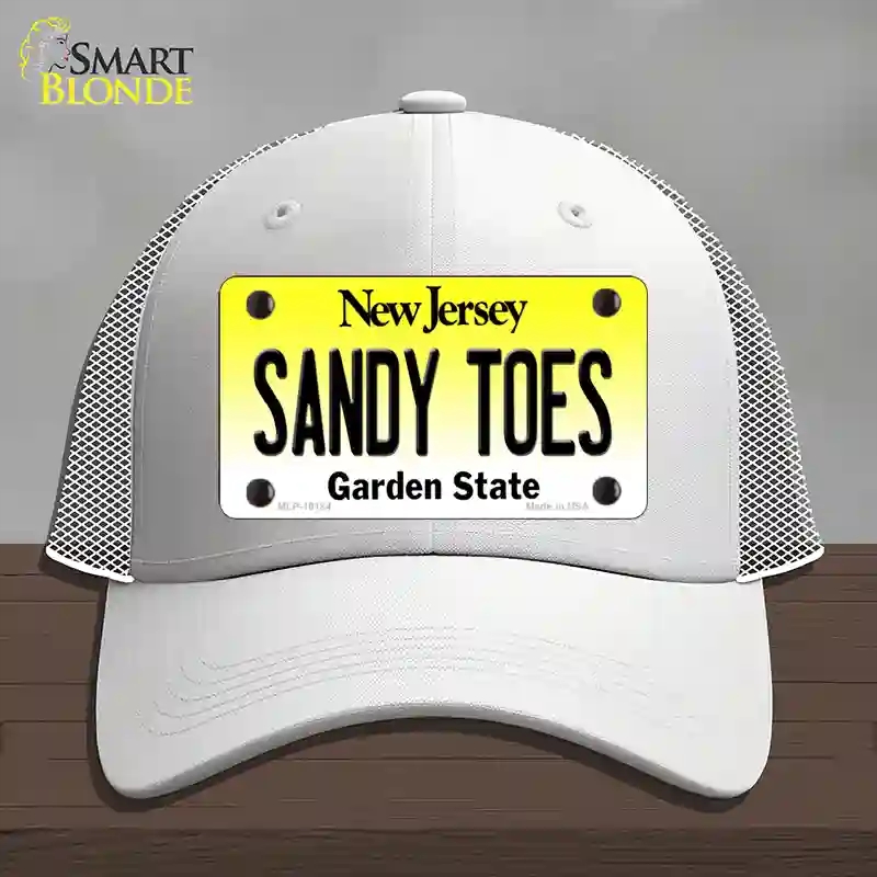 HAT19-MLP-10184 Sandy Toes   Jersey Novelty License Plate Hat, Mesh - White