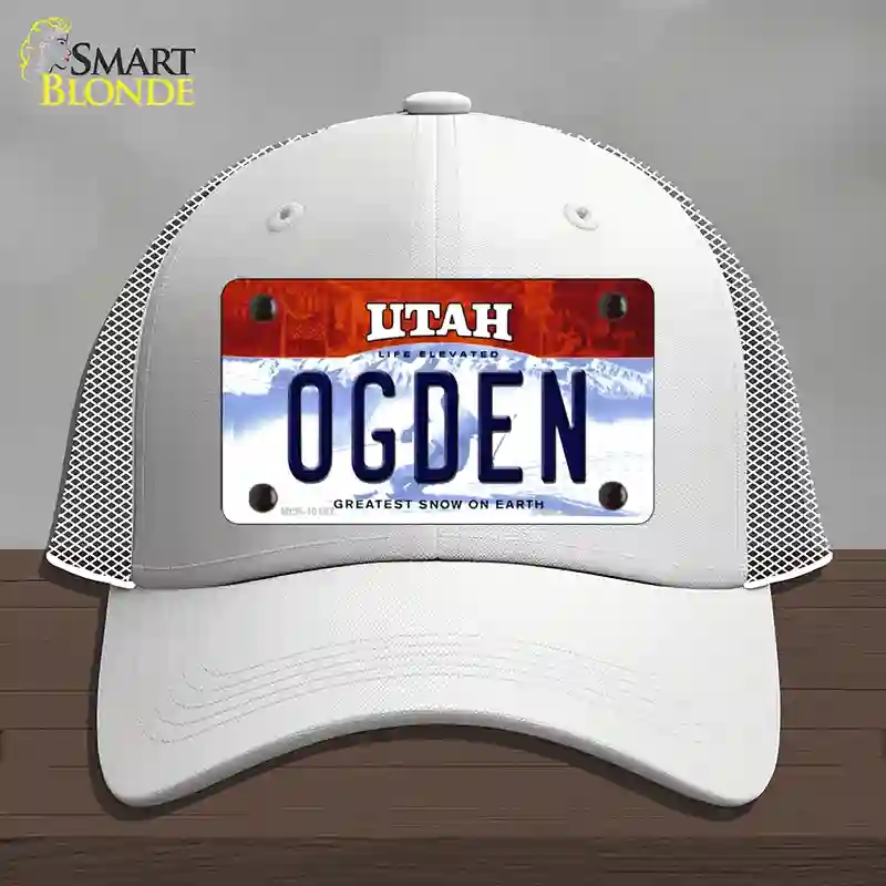 HAT19-MLP-10187 Ogden Utah Novelty License Plate Hat, Mesh - White