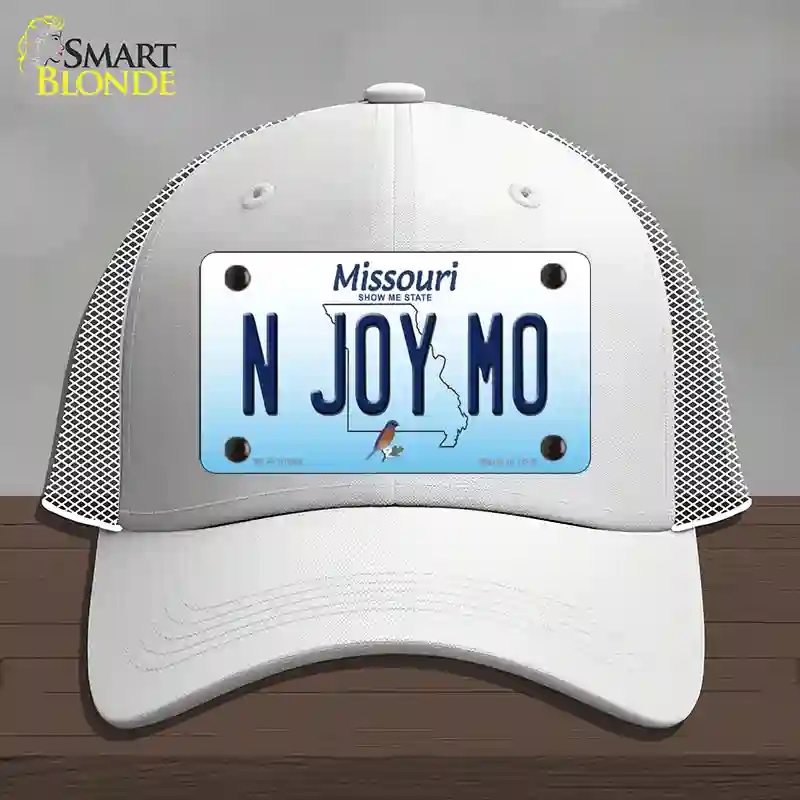 HAT19-MLP-10248 N Joy MO Missouri Novelty License Plate Hat, Mesh - White