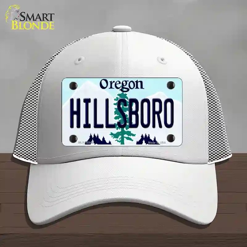 HAT19-MLP-10348 Hillsboro Oregon Novelty License Plate Hat, Mesh - White
