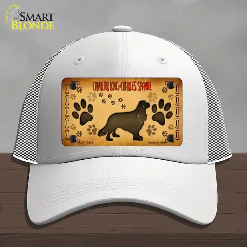 HAT19-MLP-10436 Cavalier King Charles Spaniel Novelty License Plate Hat, Mesh - White