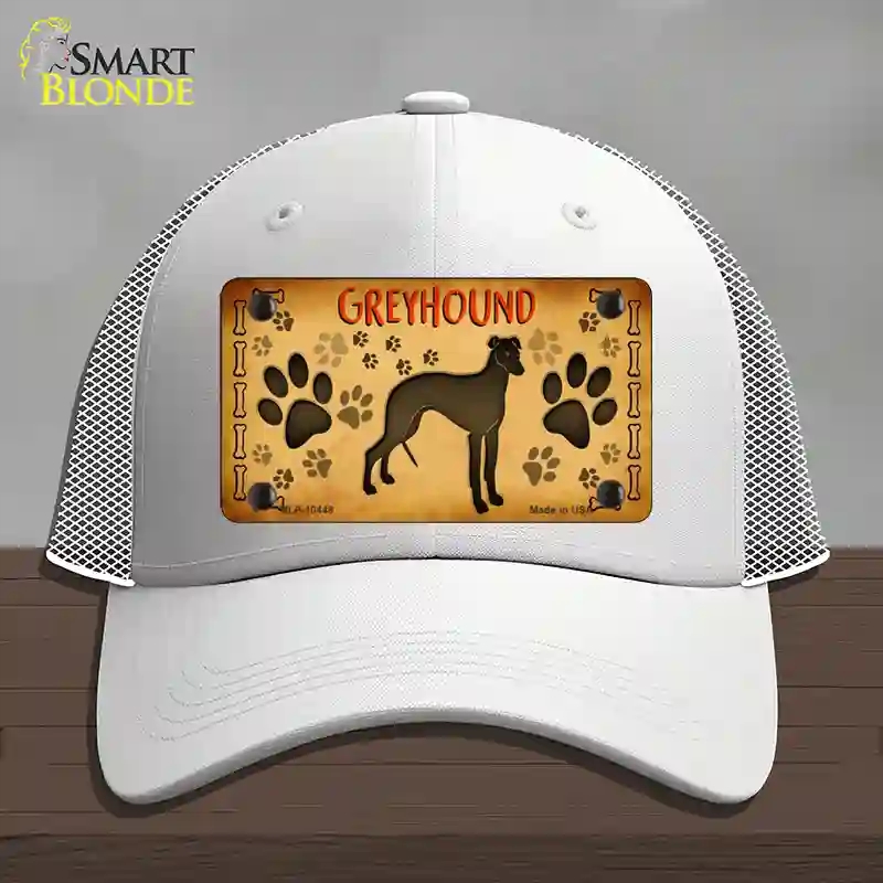 HAT19-MLP-10448 Greyhound Novelty License Plate Hat, Mesh - White