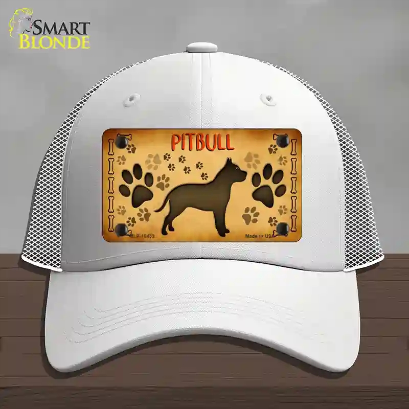 HAT19-MLP-10453 Pitbull Novelty License Plate Hat, Mesh - White