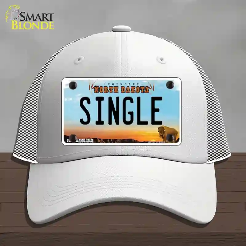 HAT19-MLP-10739 Single North Dakota Novelty License Plate Hat, Mesh - White