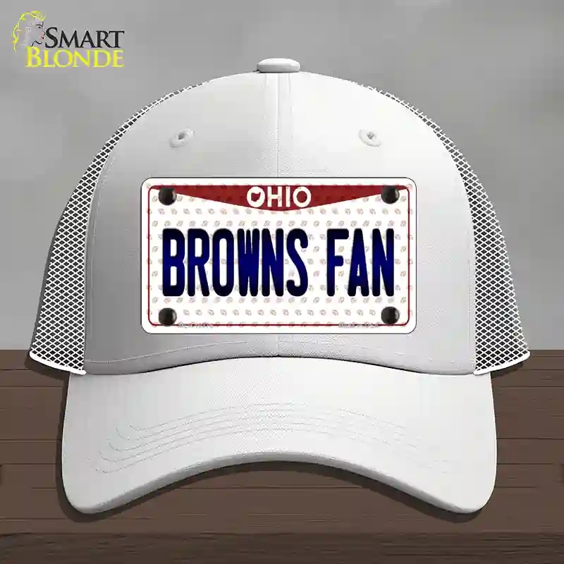 HAT19-MLP-10776 Browns Fan Ohio Novelty License Plate Hat, Mesh - White