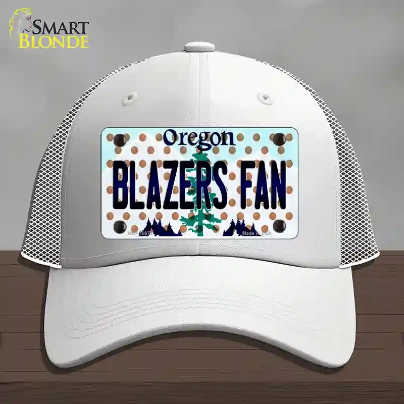 HAT19-MLP-10872 Blazers Fan Oregon Novelty License Plate Hat, Mesh - White