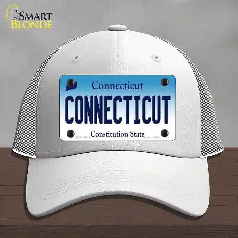 HAT19-MLP-10888 Connecticut State Novelty License Plate Hat, Mesh - White
