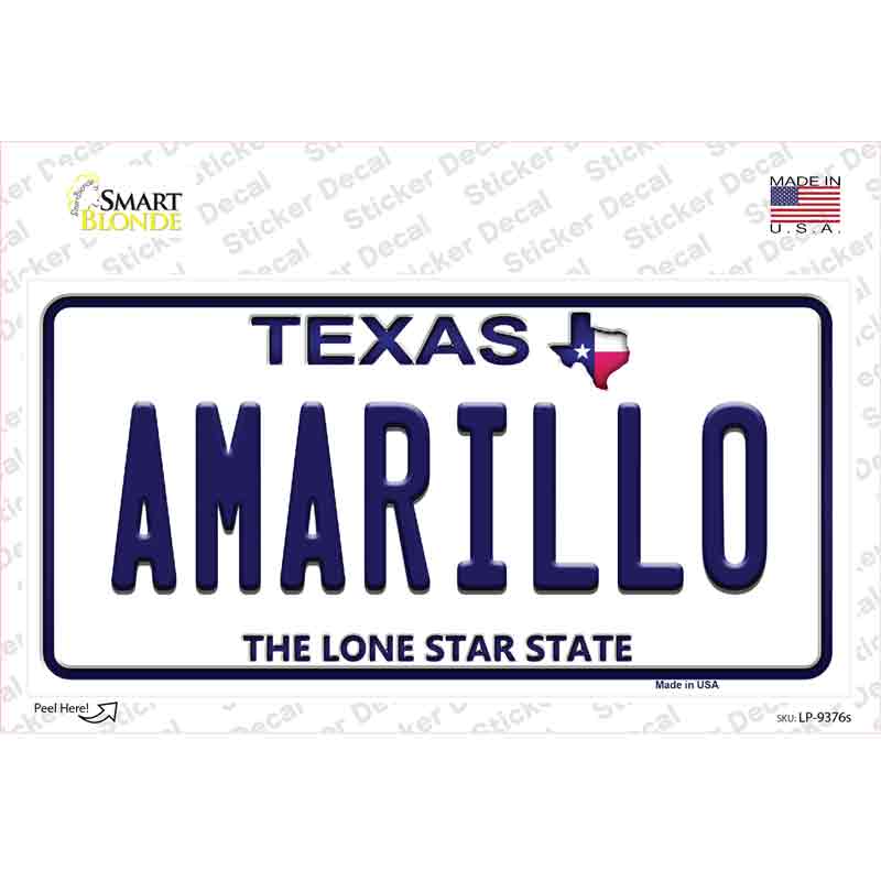 LP-9376s-M Amarillo Texas Novelty Sticker Decal, Medium