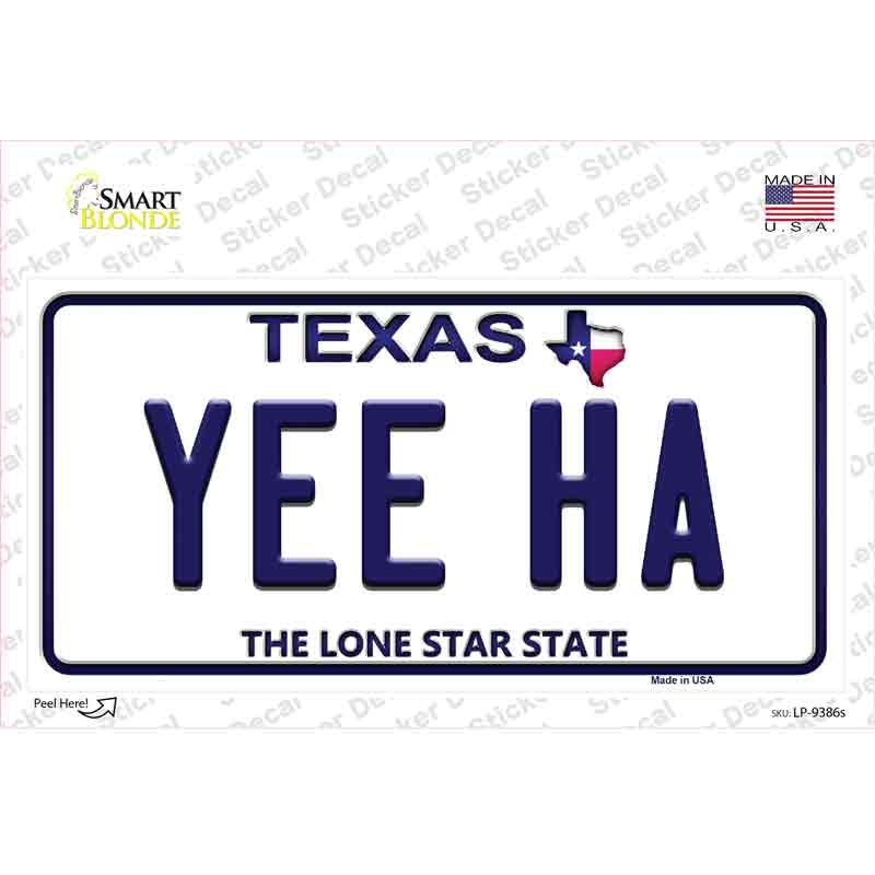 LP-9386s-M Yee Ha Texas Novelty Sticker Decal, Medium