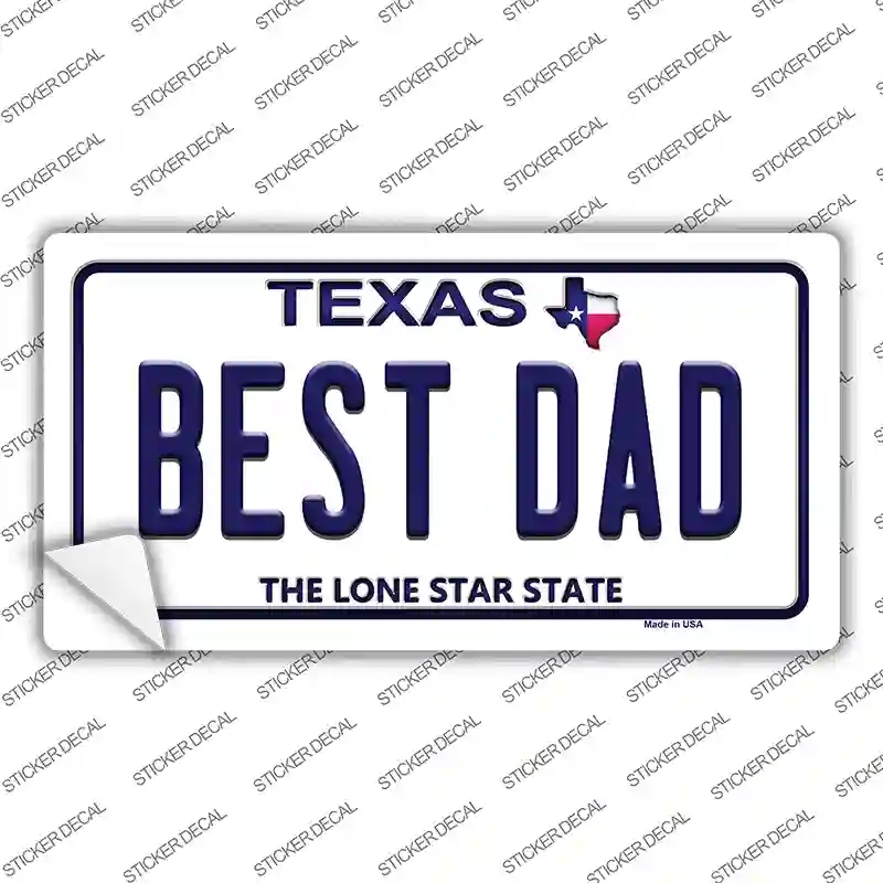 LP-9388s-S Best Dad Texas Novelty Sticker Decal, Small