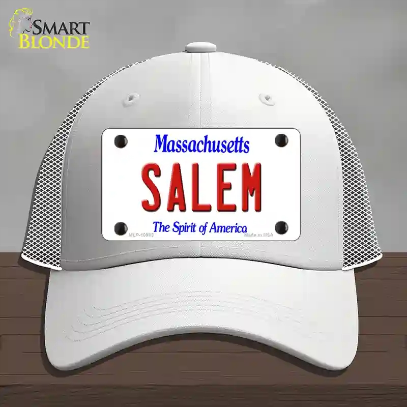 HAT19-MLP-10983 Salem Massachusetts Novelty License Plate Hat, Mesh - White