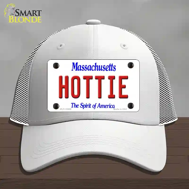 HAT19-MLP-10996 Hottie Massachusetts Novelty License Plate Hat, Mesh - White
