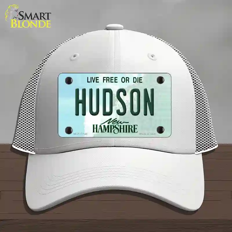 HAT19-MLP-11146 Hudson   Hampshire State Novelty License Plate Hat, Mesh - White