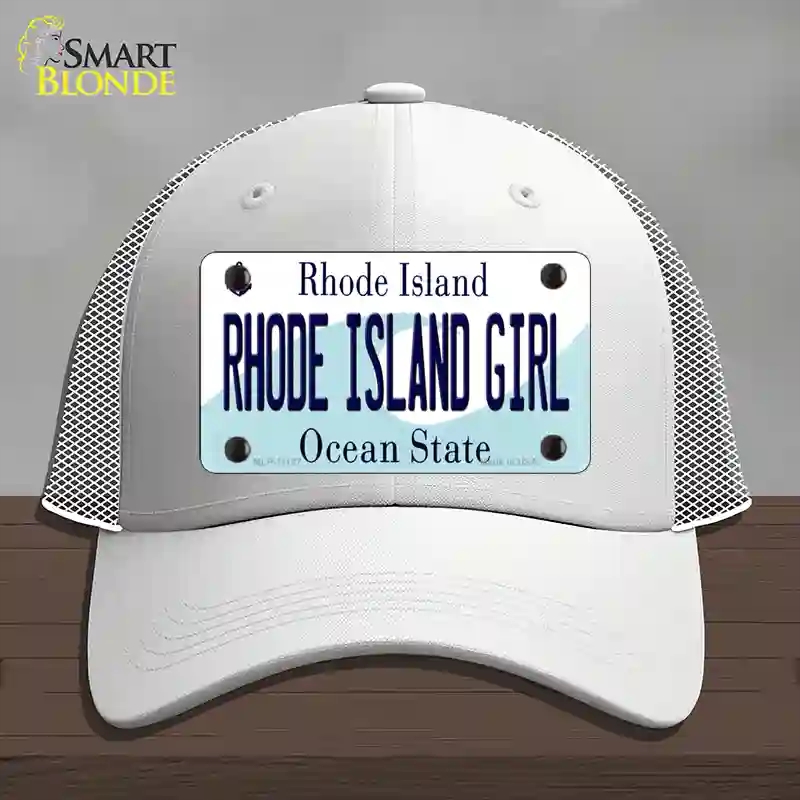 HAT19-MLP-11197 Rhode Island State Girl Novelty License Plate Hat, Mesh - White