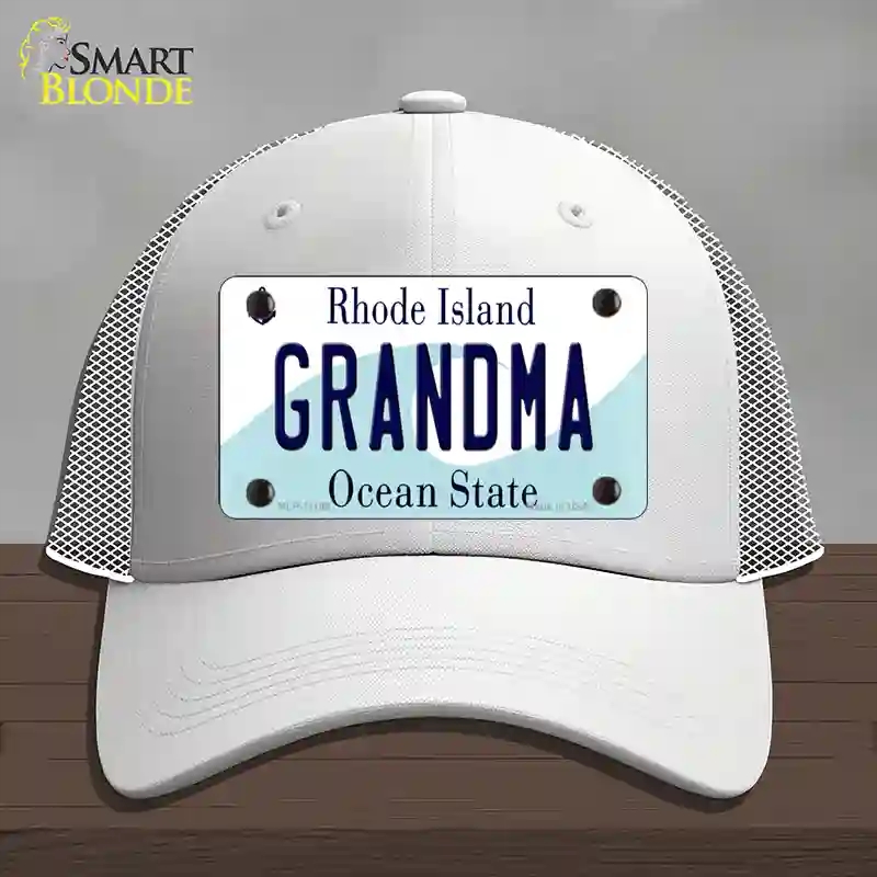 HAT19-MLP-11199 Grandma Rhode Island State Novelty License Plate Hat, Mesh - White