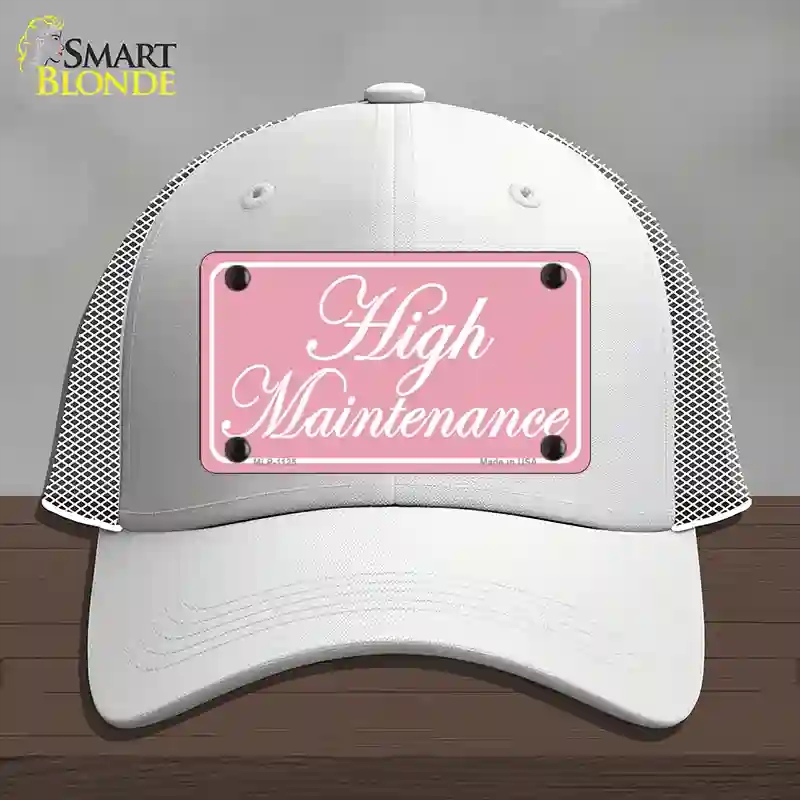 HAT19-MLP-1125 High Maintenance Novelty License Plate Hat, Mesh - White