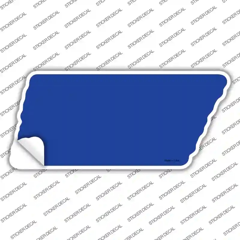 TN-004s-XL Blue Solid Novelty Tennessee Shape Sticker Decal, Extra Large