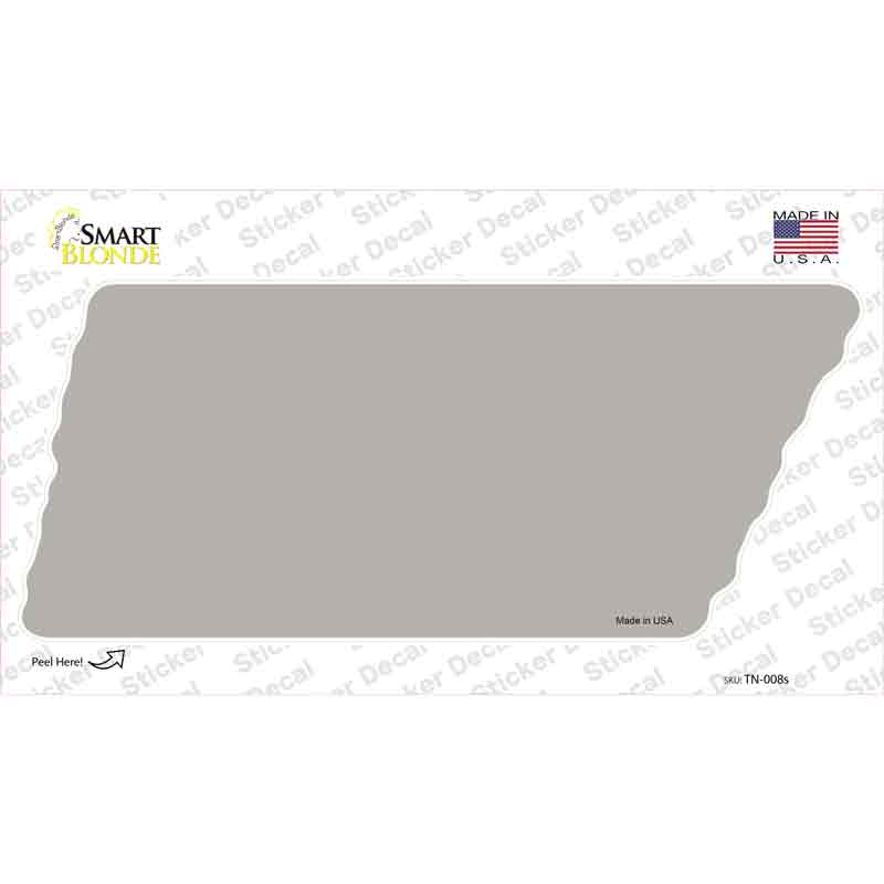 TN-008s-M Gray Solid Novelty Tennessee Shape Sticker Decal, Medium