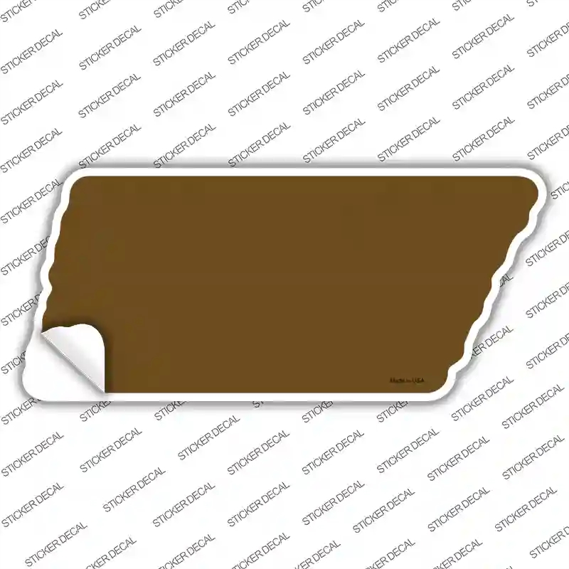 TN-010s-XL Brown Solid Novelty Tennessee Shape Sticker Decal, Extra Large