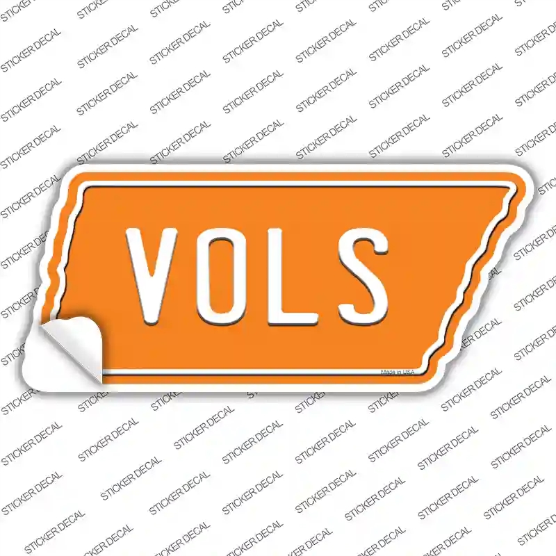TN-021s-S Vols Novelty Tennessee Shape Sticker Decal, Small