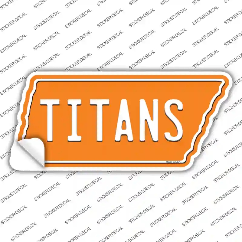 TN-025s-S Titans Novelty Tennessee Shape Sticker Decal, Small