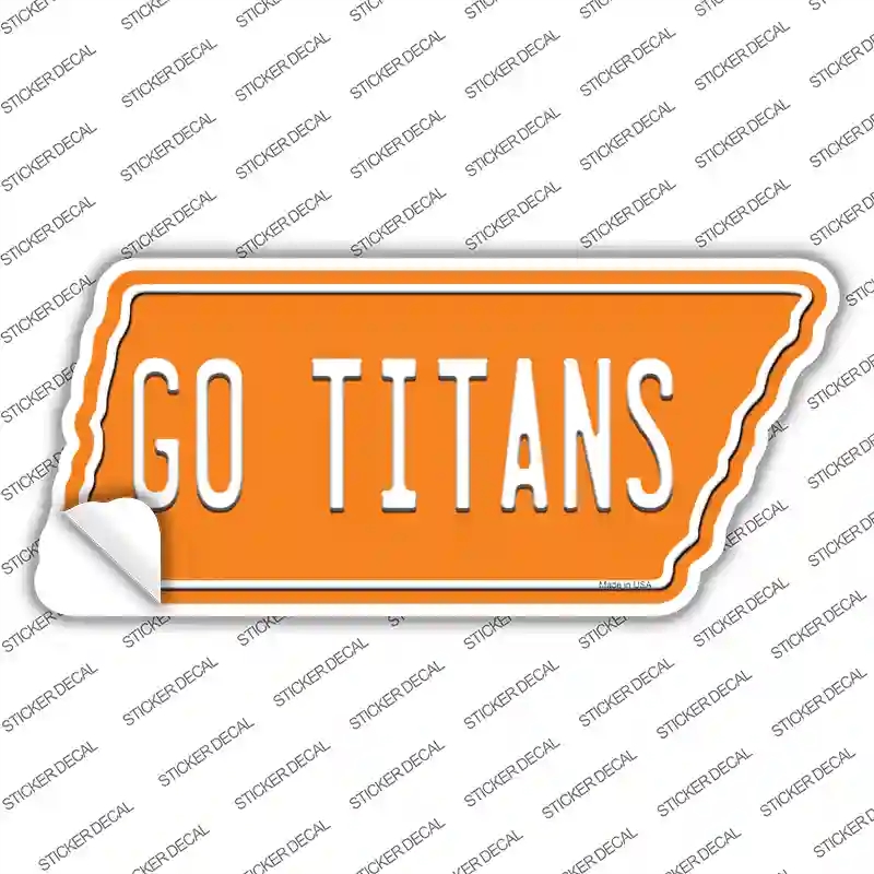 TN-026s-XL Go Titans Novelty Tennessee Shape Sticker Decal, Extra Large
