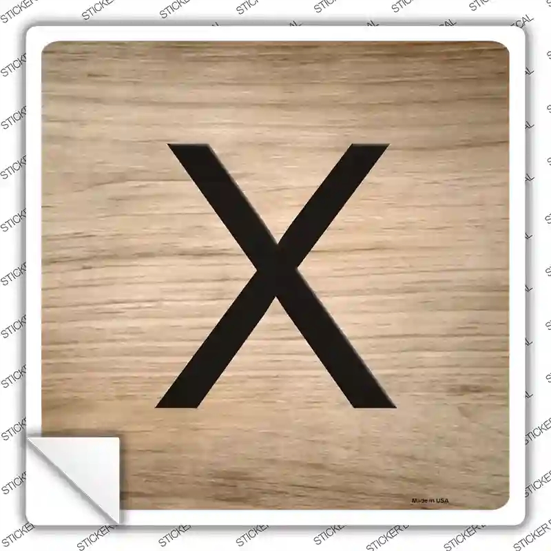 SQ-1126s-XL X Letter Tile Novelty Square Sticker Decal, Extra Large