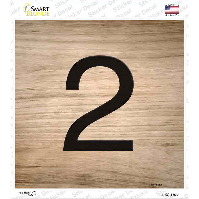 SQ-1303s-M 2 Number Tiles Novelty Square Sticker Decal, Medium