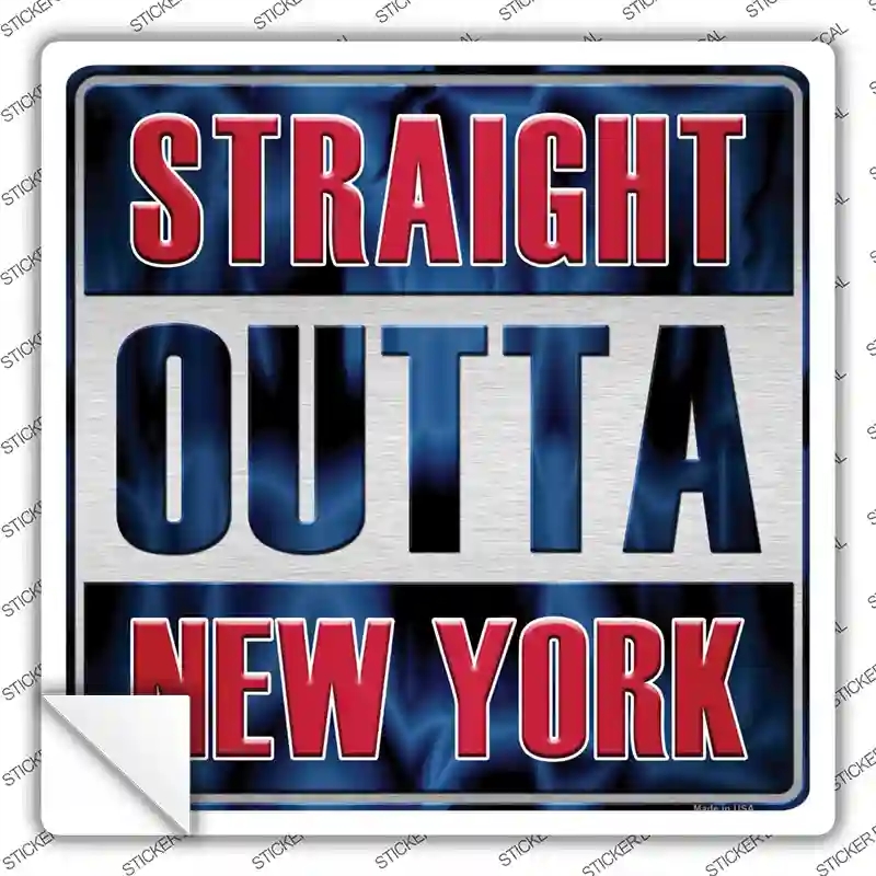SQ-175s-XL Straight Outta   York Novelty Square Sticker Decal, Extra Large