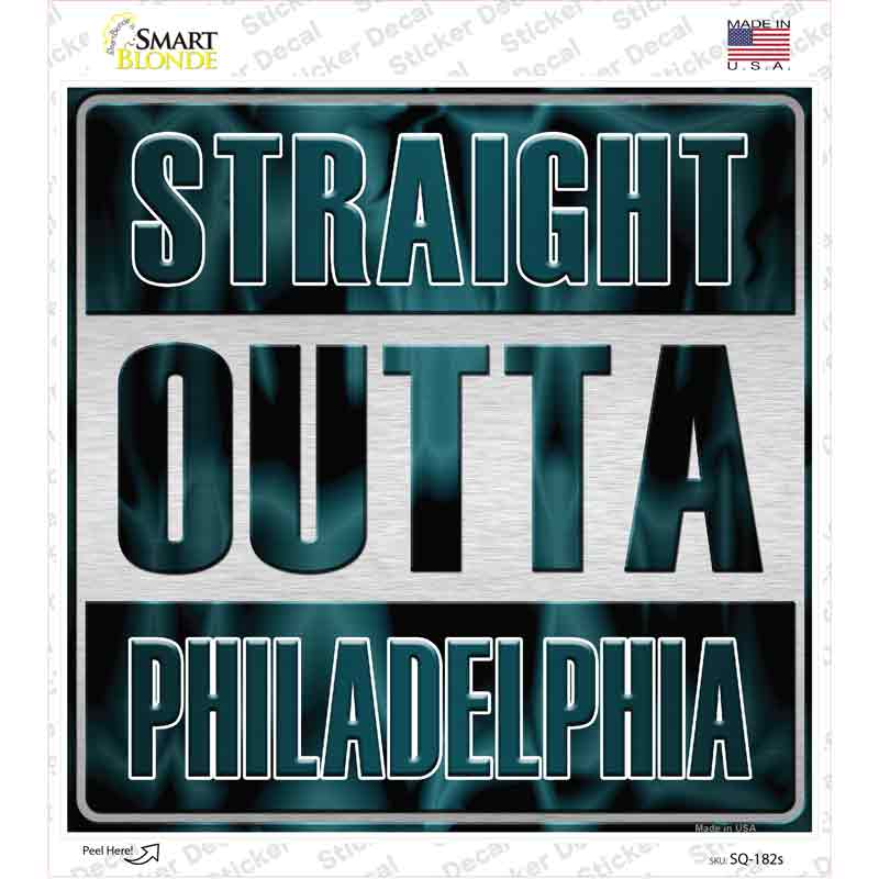 SQ-182s-M Straight Outta Philadelphia Novelty Square Sticker Decal, Medium