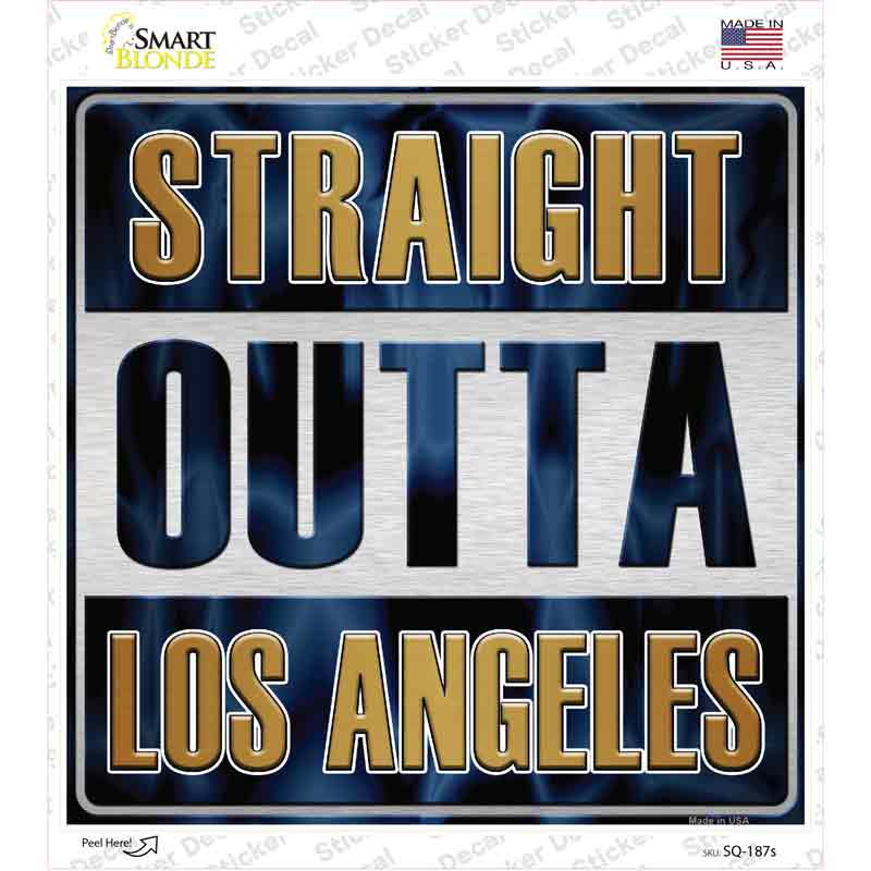 SQ-187s-M Straight Outta Los Angeles Novelty Square Sticker Decal, Medium