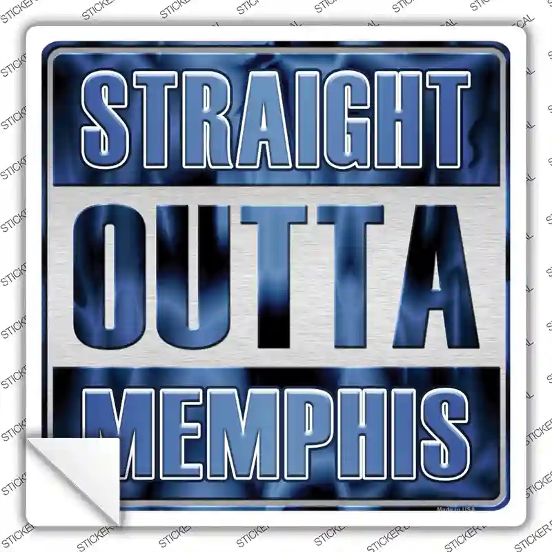 SQ-235s-S Straight Outta Memphis Novelty Square Sticker Decal, Small