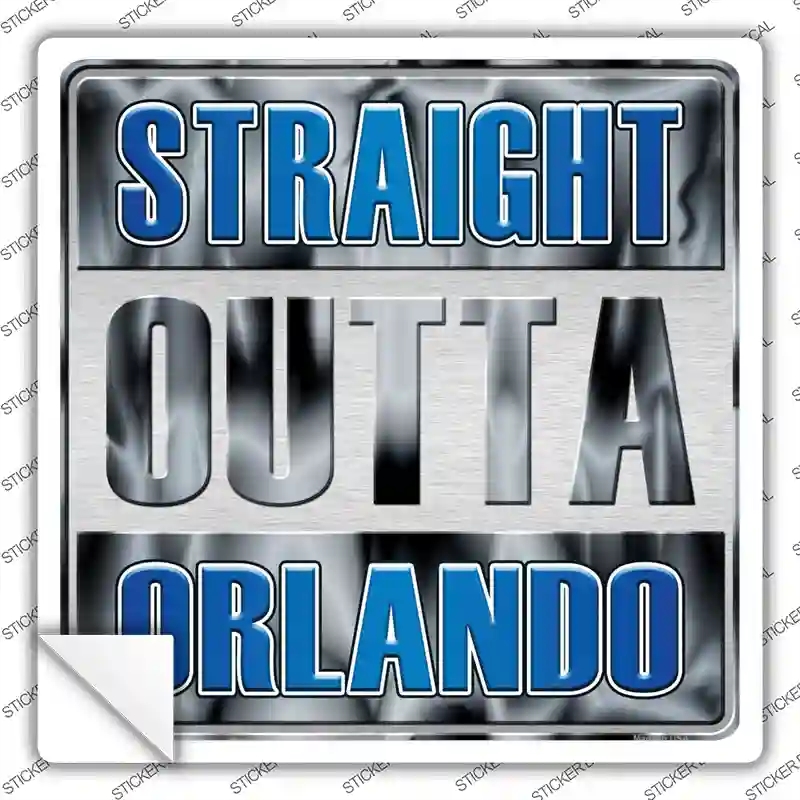 SQ-242s-XL Straight Outta Orlando Novelty Square Sticker Decal, Extra Large