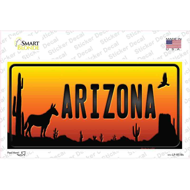 LP-9518s-M Donkey Arizona Scenic Novelty Sticker Decal, Medium