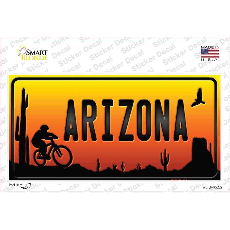 LP-9522s-M Biker Arizona Scenic Novelty Sticker Decal, Medium