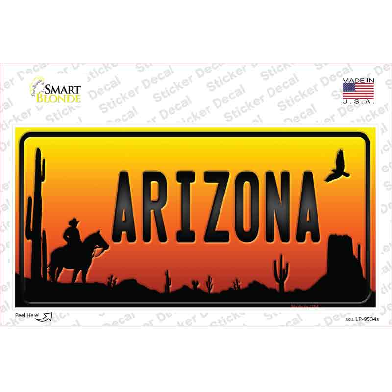 LP-9534s-M Cowboy Arizona Scenic Novelty Sticker Decal, Medium