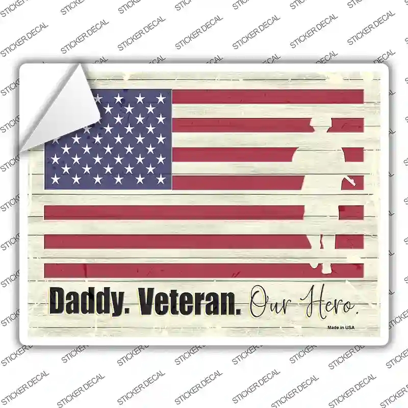 P-3550s-L Veteran Our Hero Novelty Rectangular Sticker Decal, Large