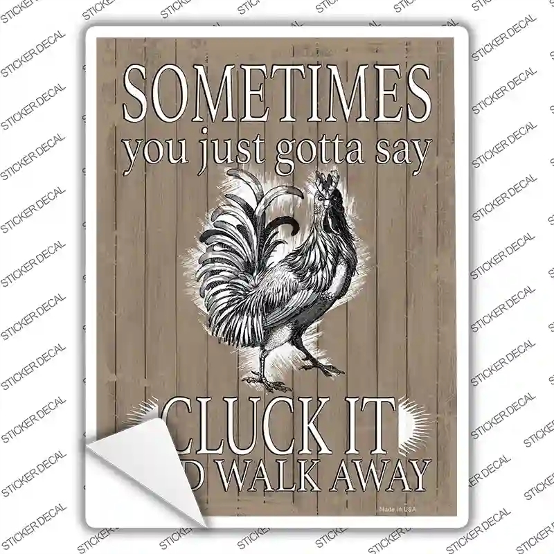 P-3563s-XL Cluck It Novelty Rectangular Sticker Decal, Extra Large