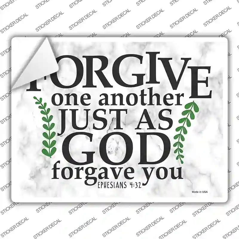P-3600s-S God Forgave You Bible Verse Novelty Rectangle Sticker Decal, Small
