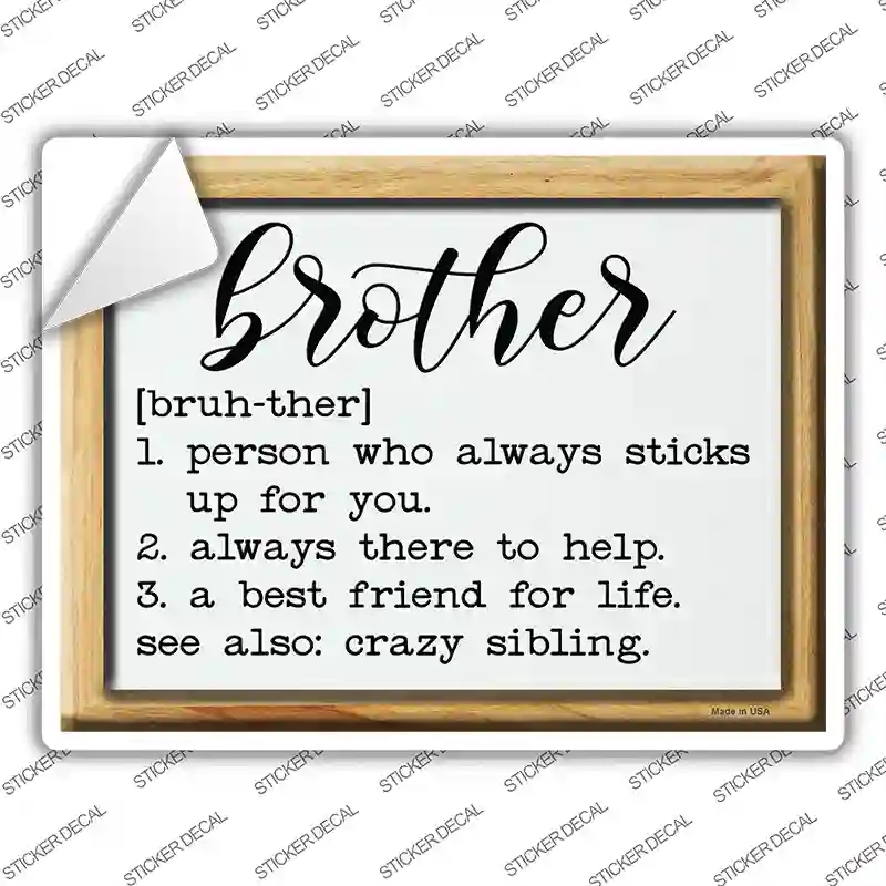 P-3989s-L Brother Definition Novelty Rectangle Sticker Decal, Large