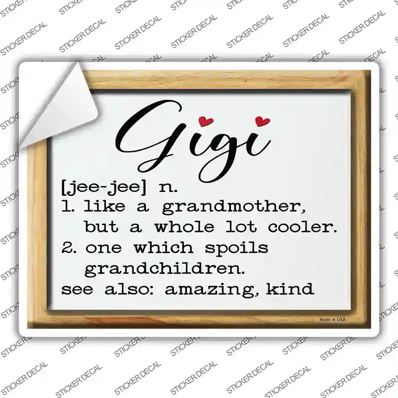 P-3991s-S Gigi Definition Novelty Rectangle Sticker Decal, Small